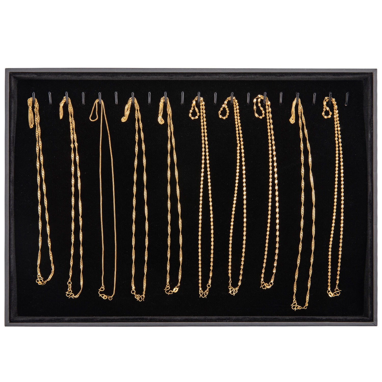 Polmart Stackable Bracelet & Jewelry Organizer/Storage/Display Trays, Black Velvet (2-Pack)