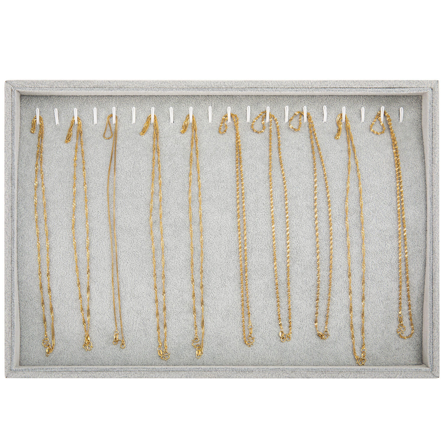 Polmart Stackable Bracelet & Jewelry Organizer/Storage/Display Trays, Gray Velvet (2-Pack)