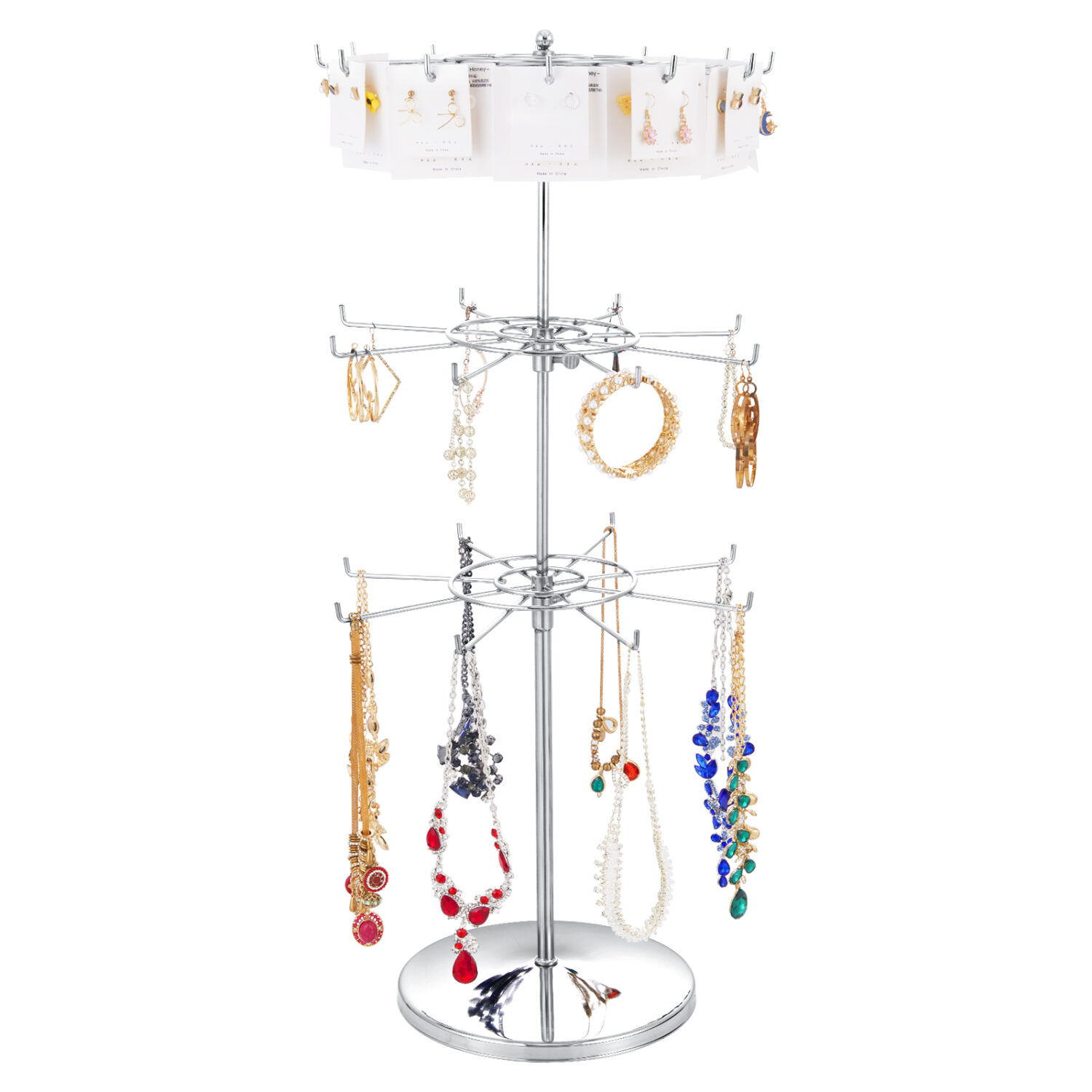 Polmart Heavy Duty Adjustable 3-Tier Countertop Spinner Display Stand, with Adjustable Height & Tiers - Image 2