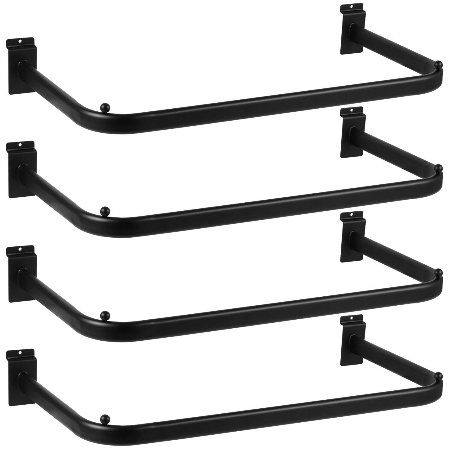 Polmart Slatwall Steel U-Shape Hanger Rail, 4-Pack
