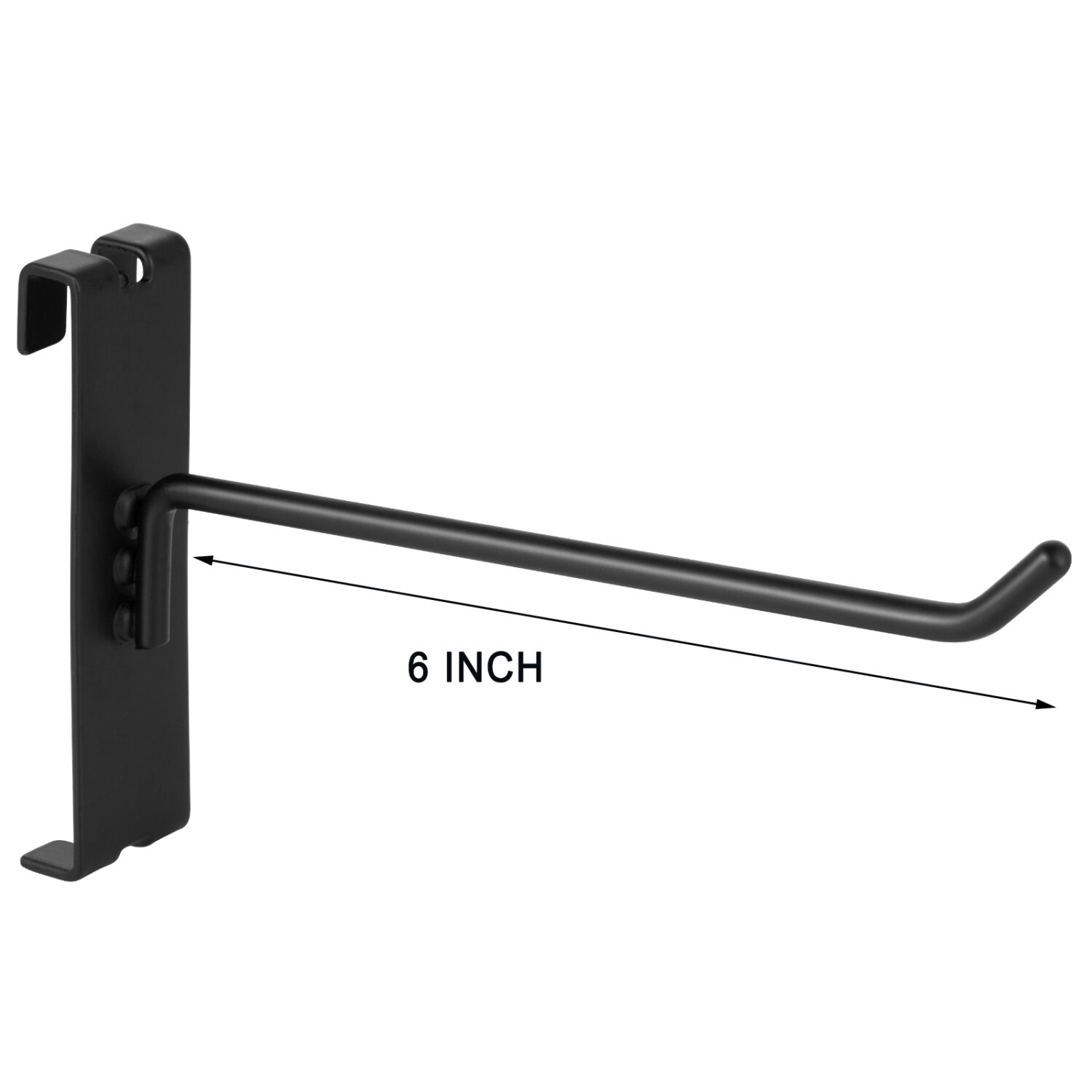 Polmart 6" Heavy Duty Black Gridwall Panel Hooks, Pack of 96 (6-inch)