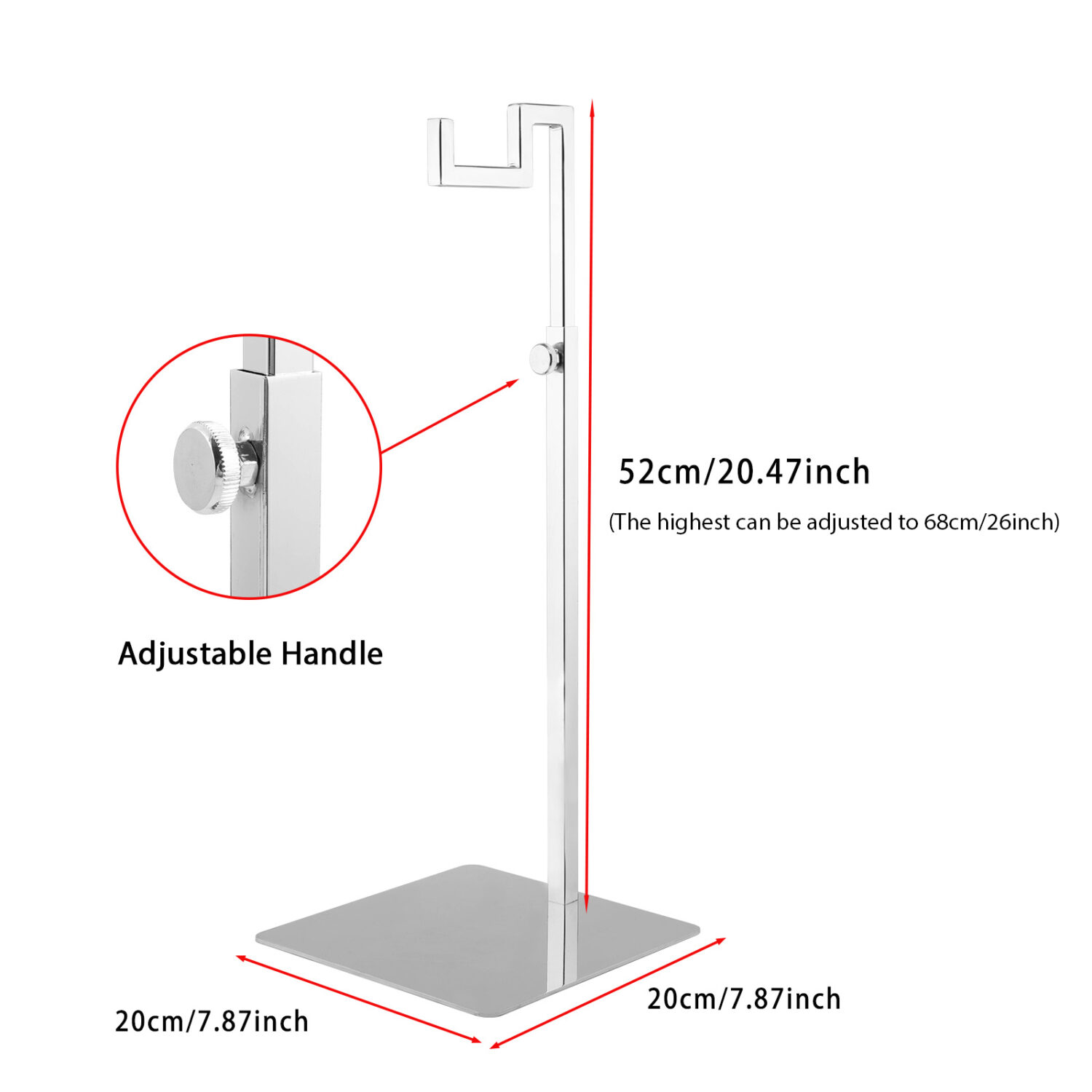 Polmart Countertop Adjustable Hanger Display Stand for Hangbag, Wreath and Crafts, Sliver - Image 3