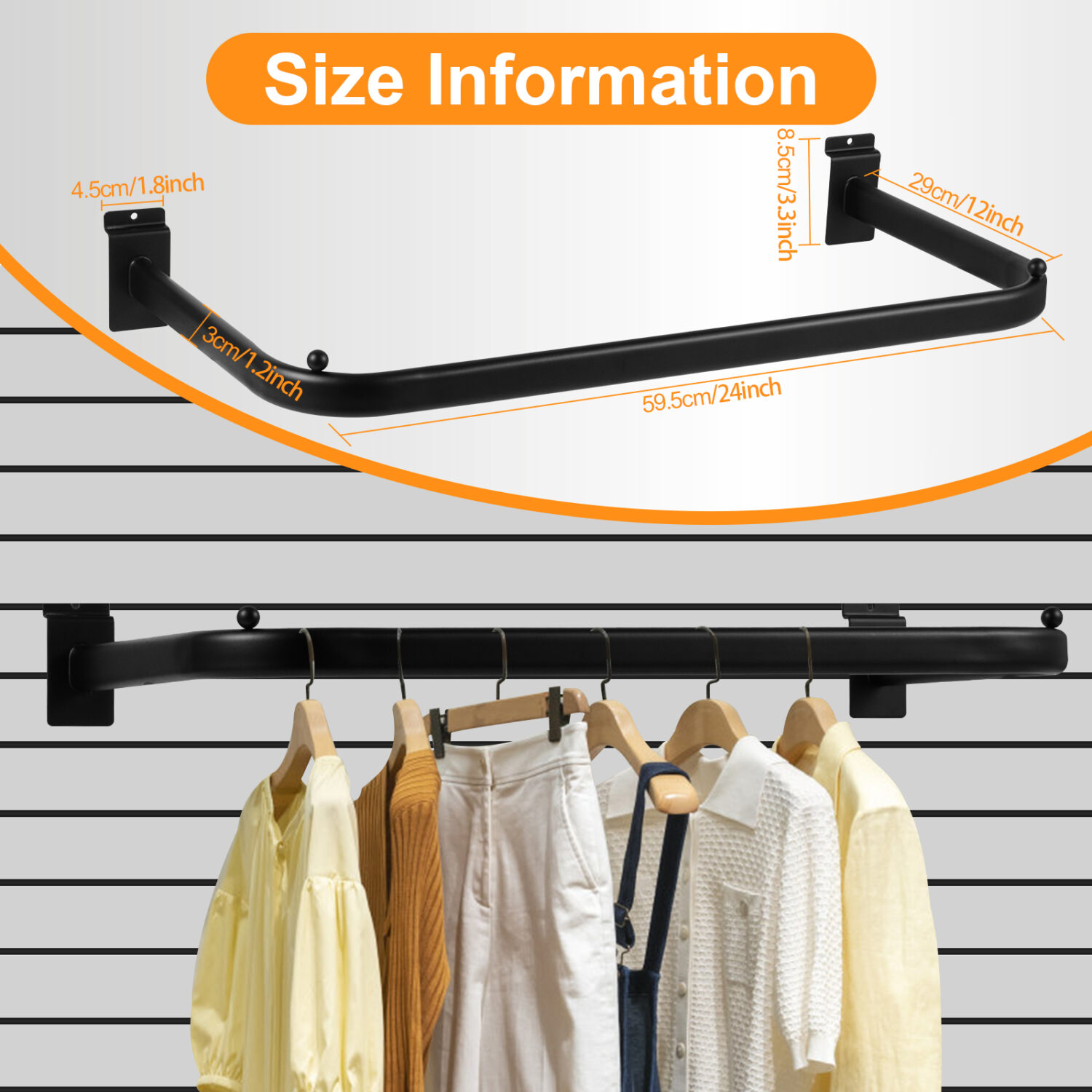 Polmart Slatwall Steel U-Shape Hanger Rail, 4-Pack - Image 2