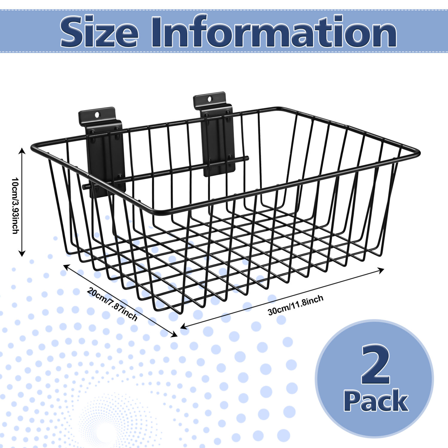 Polmart Heavy Duty Slatwall Basket, 2-Pack - Image 3