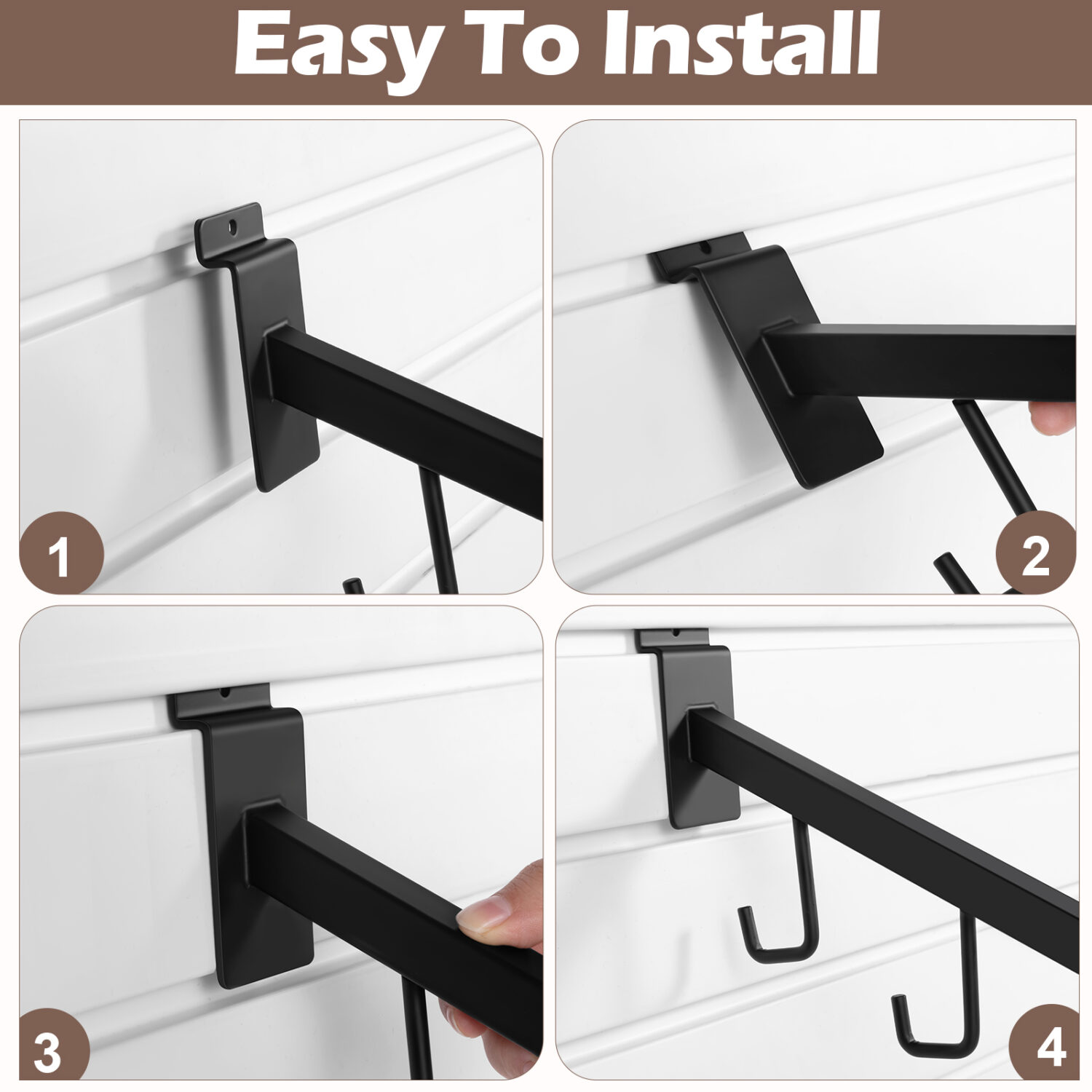 Polmart Heavy Duty Slatwall 5-Hook Waterfall Displays (8-Pack) - Image 2