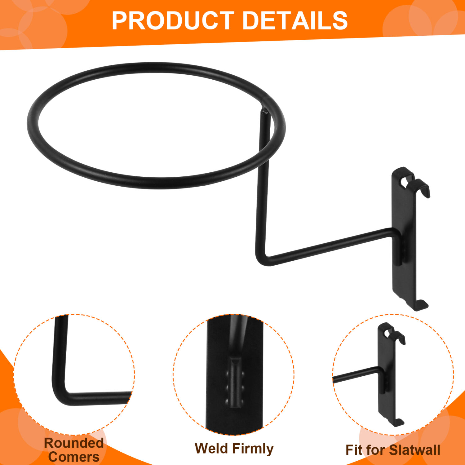 Polmart Black Gridwall Hat/Ball Display (6-Pack) - Image 3
