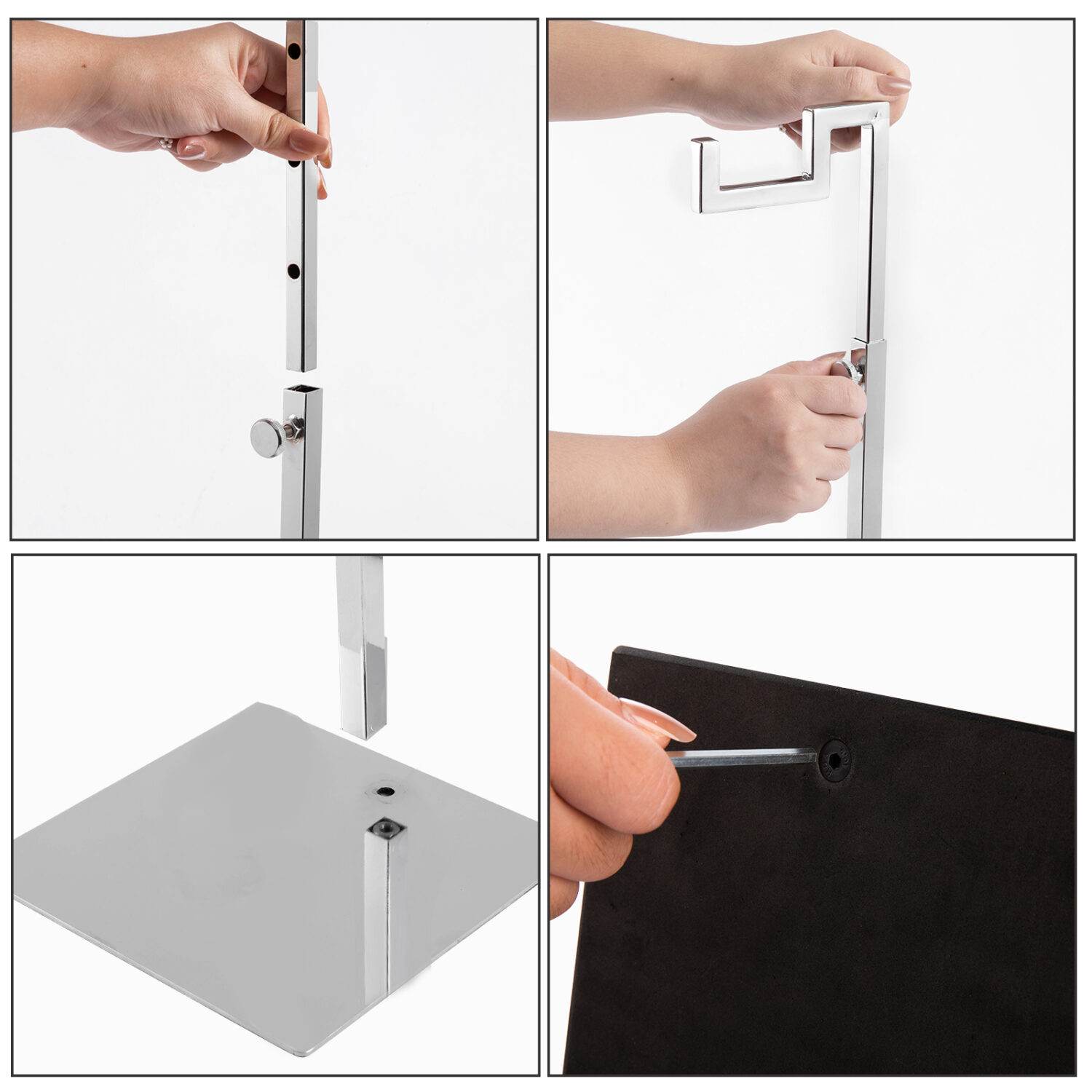 Polmart Countertop Adjustable Hanger Display Stand for Hangbag, Wreath and Crafts, Sliver - Image 4