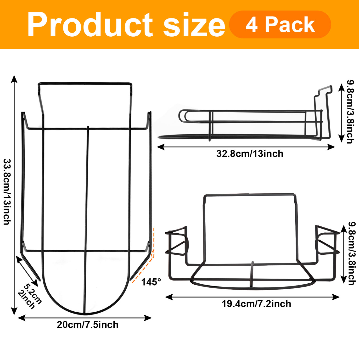 Polmart Slatwall Hat Display Baskets/Racks, 4-Pack - Image 3