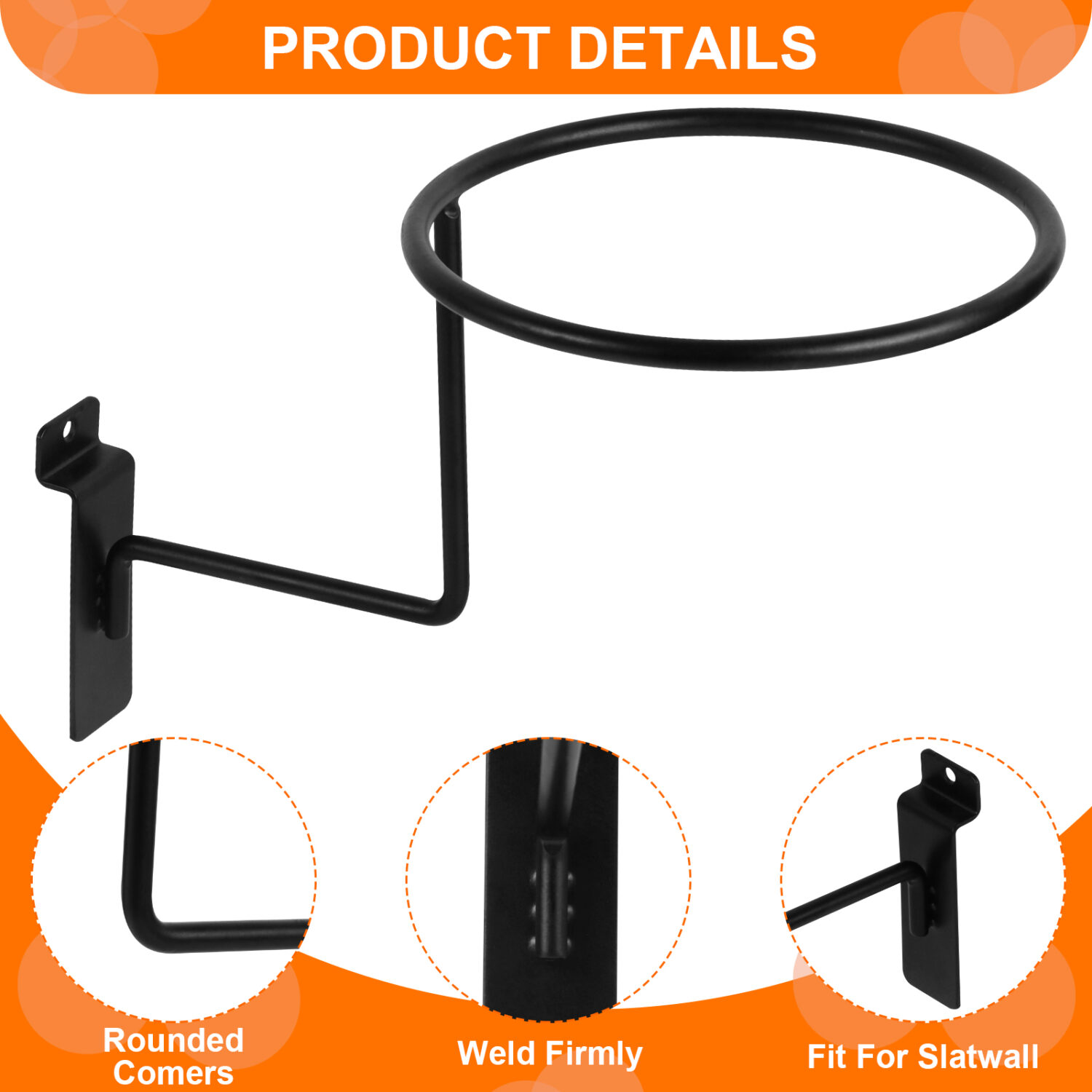 Polmart Slatwall Hat/Ball Displays, 6-Pack - Image 3