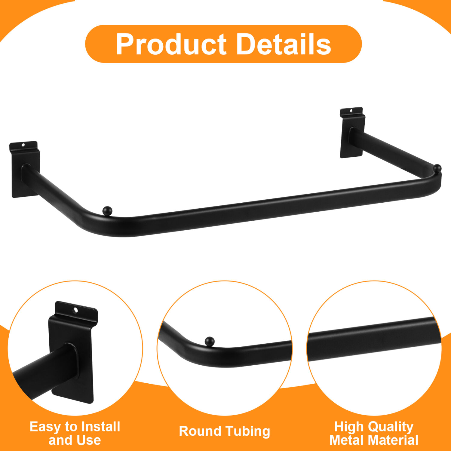 Polmart Slatwall Steel U-Shape Hanger Rail, 4-Pack - Image 3