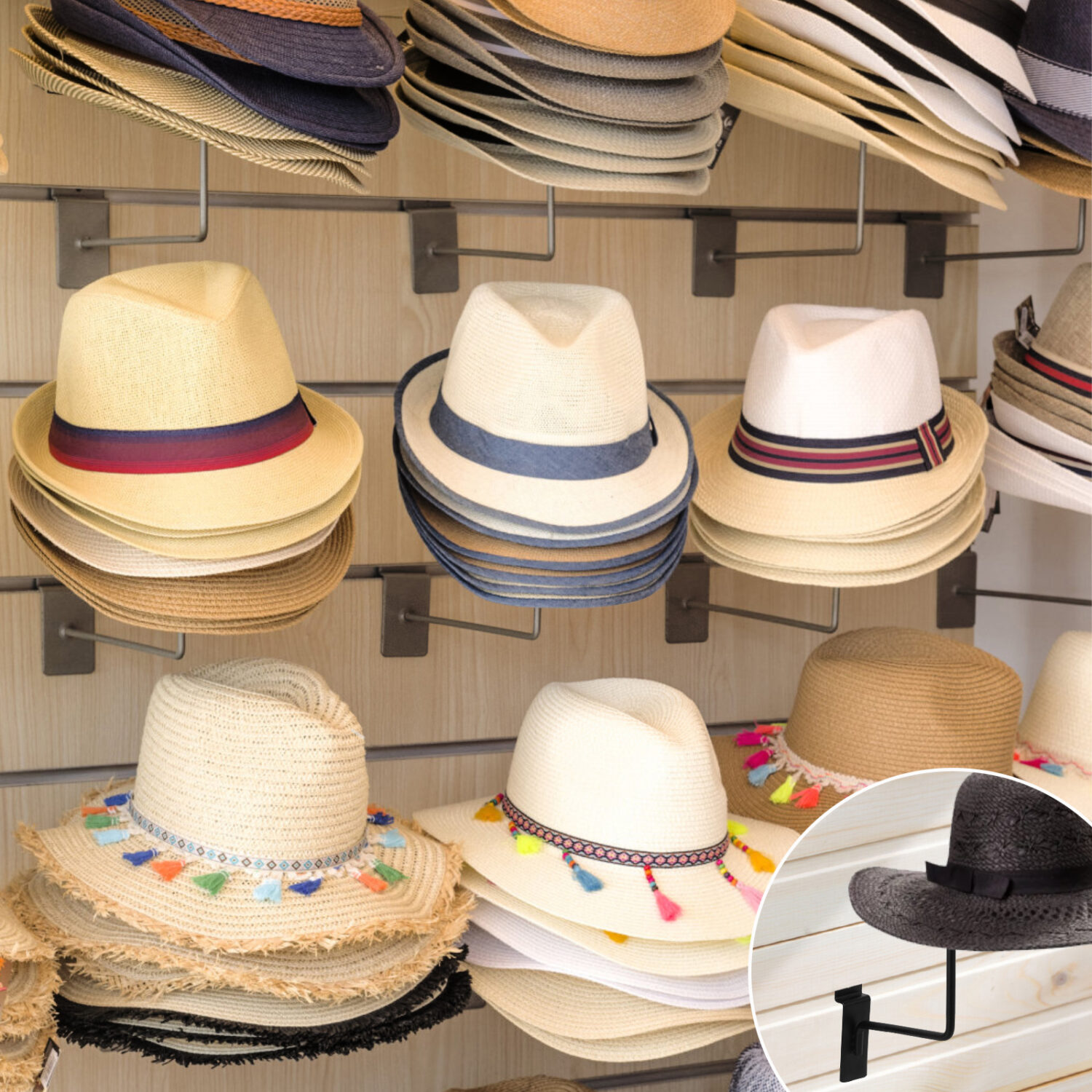 Polmart Slatwall Hat/Ball Displays, 6-Pack - Image 4