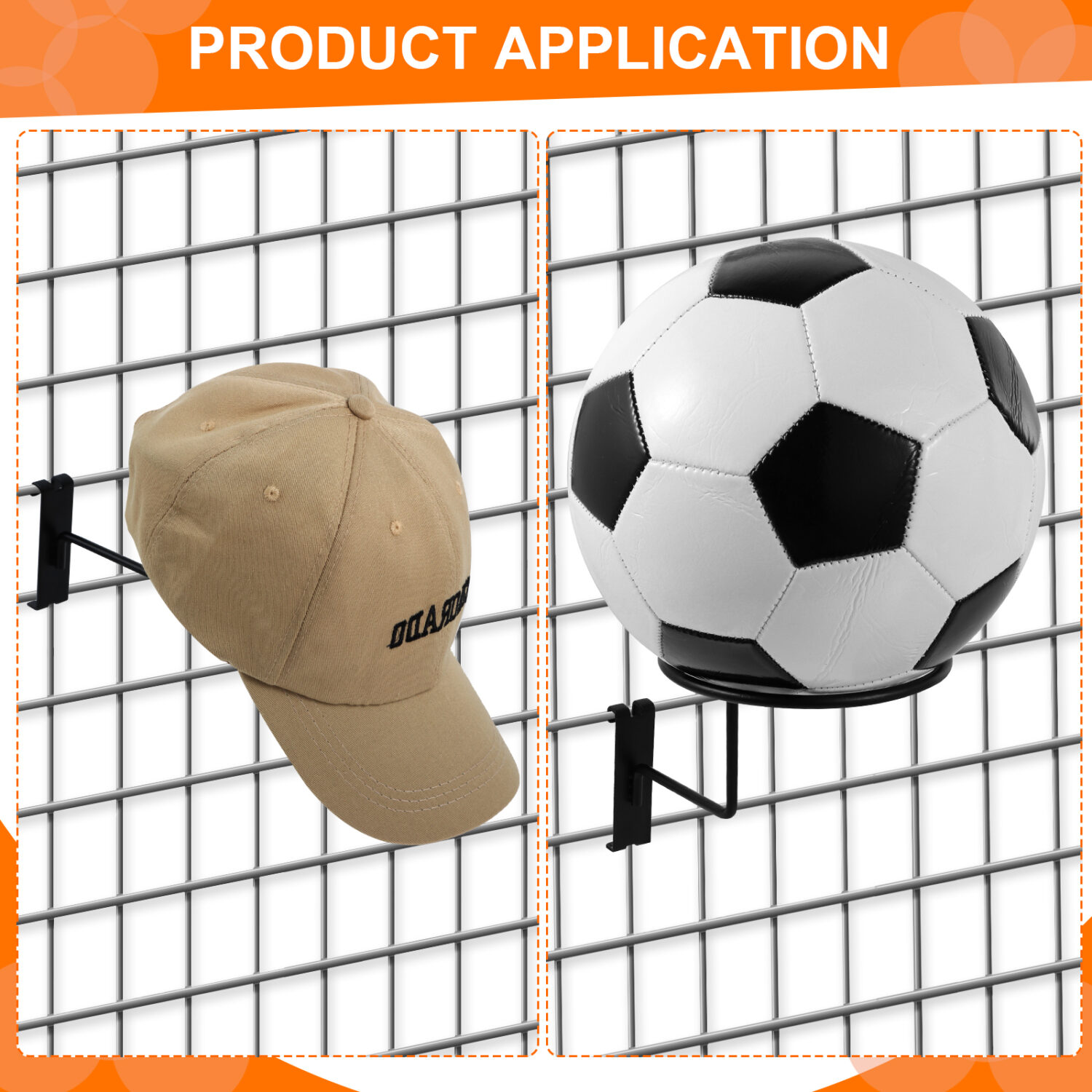 Polmart Black Gridwall Hat/Ball Display (6-Pack) - Image 5