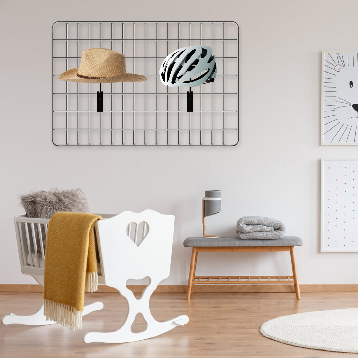 Polmart Black Gridwall Hat/Ball Display (6-Pack) - Image 7