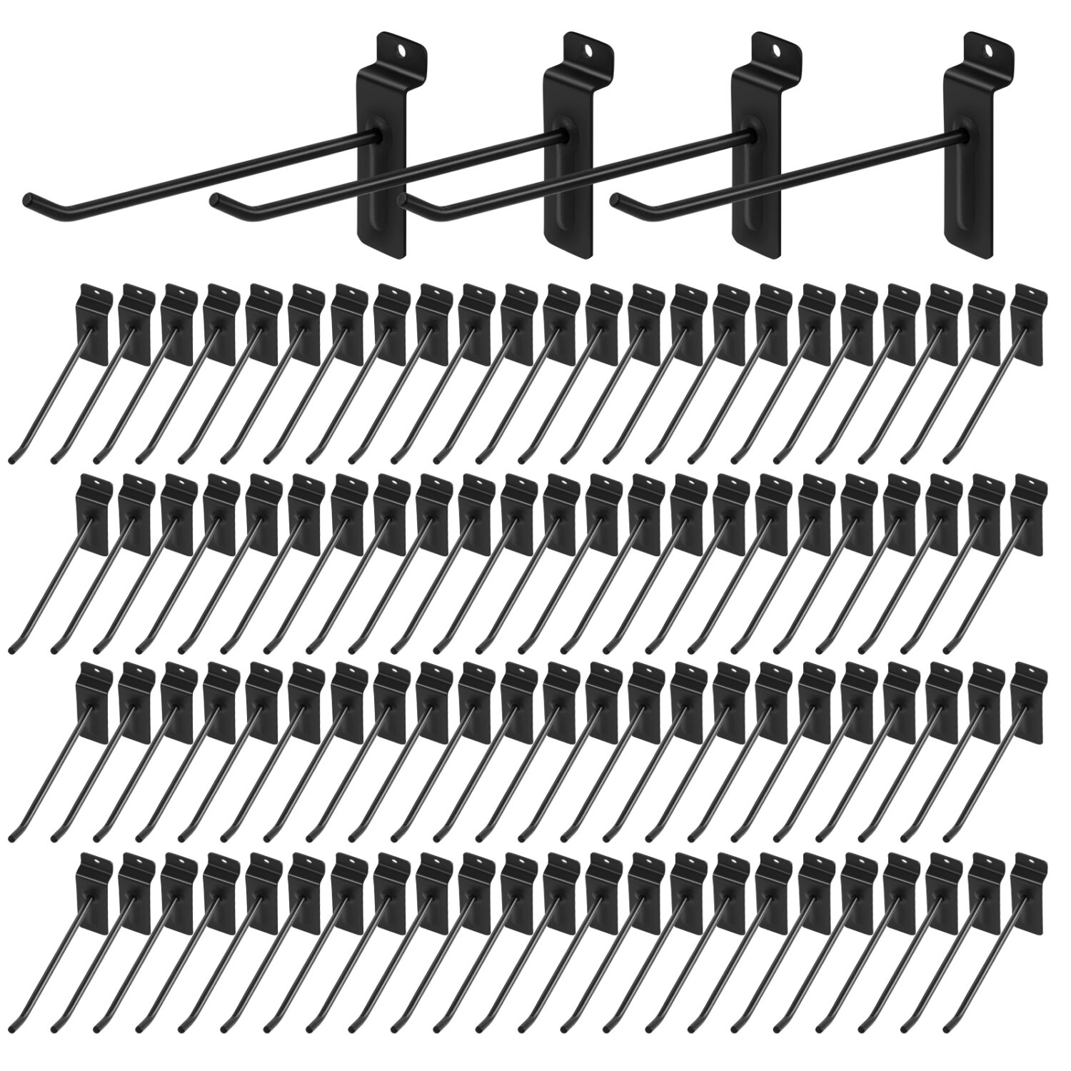 Polmart 6" Heavy Duty Black Slatwall Panel Hooks, Pack of 96 - Image 6
