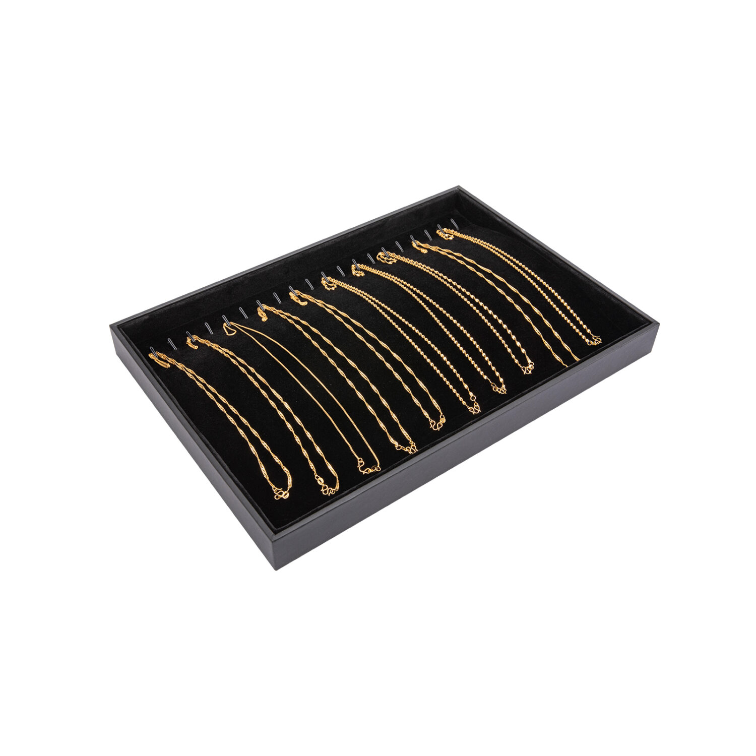 Polmart Stackable Bracelet & Jewelry Organizer/Storage/Display Trays, Black Velvet (2-Pack) - Image 6