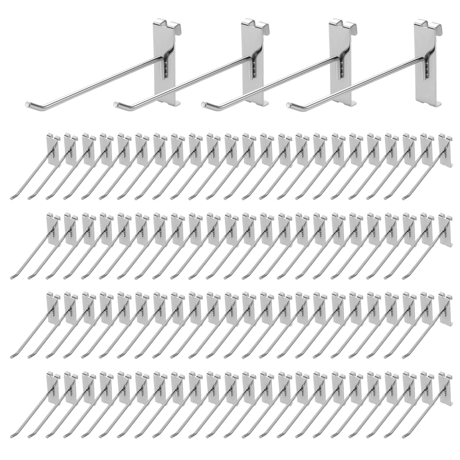Polmart 8" Heavy Duty Silver Gridwall Panel Hooks - Pack of 96 (8-inch) - Image 3