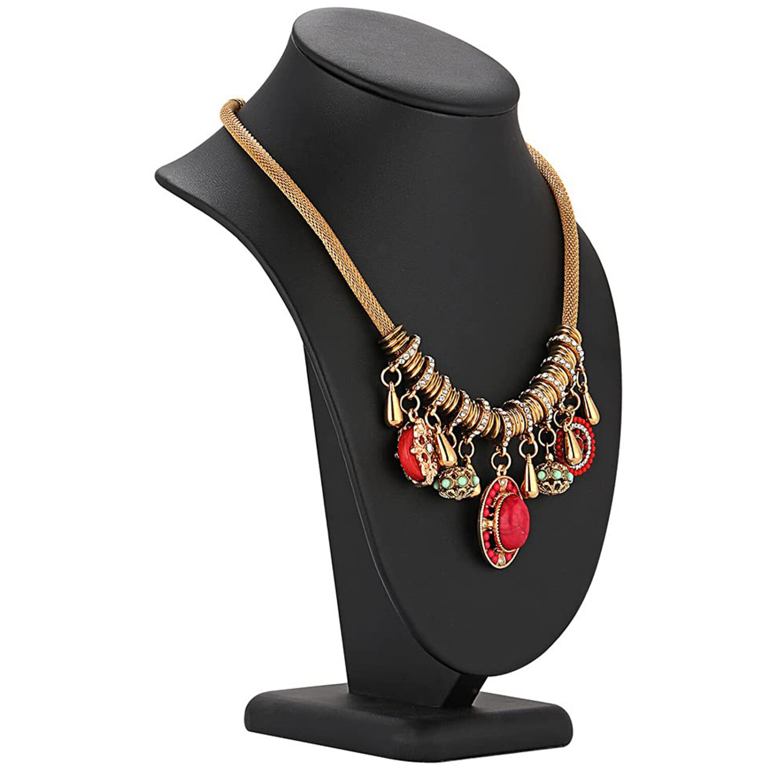Polmart P26 Modern Necklace Display Bust, Black Leatherette, 10 ¼”H - Image 2