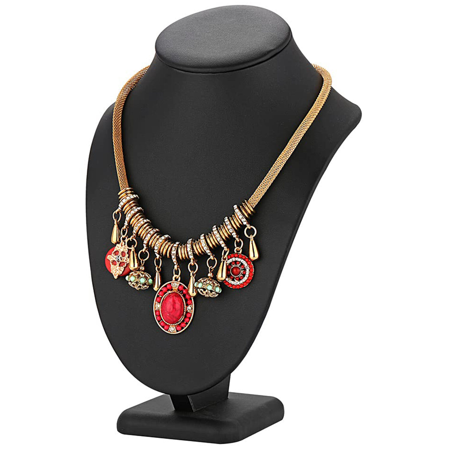 Polmart P26 Modern Necklace Display Bust, Black Leatherette, 10 ¼”H - Image 3