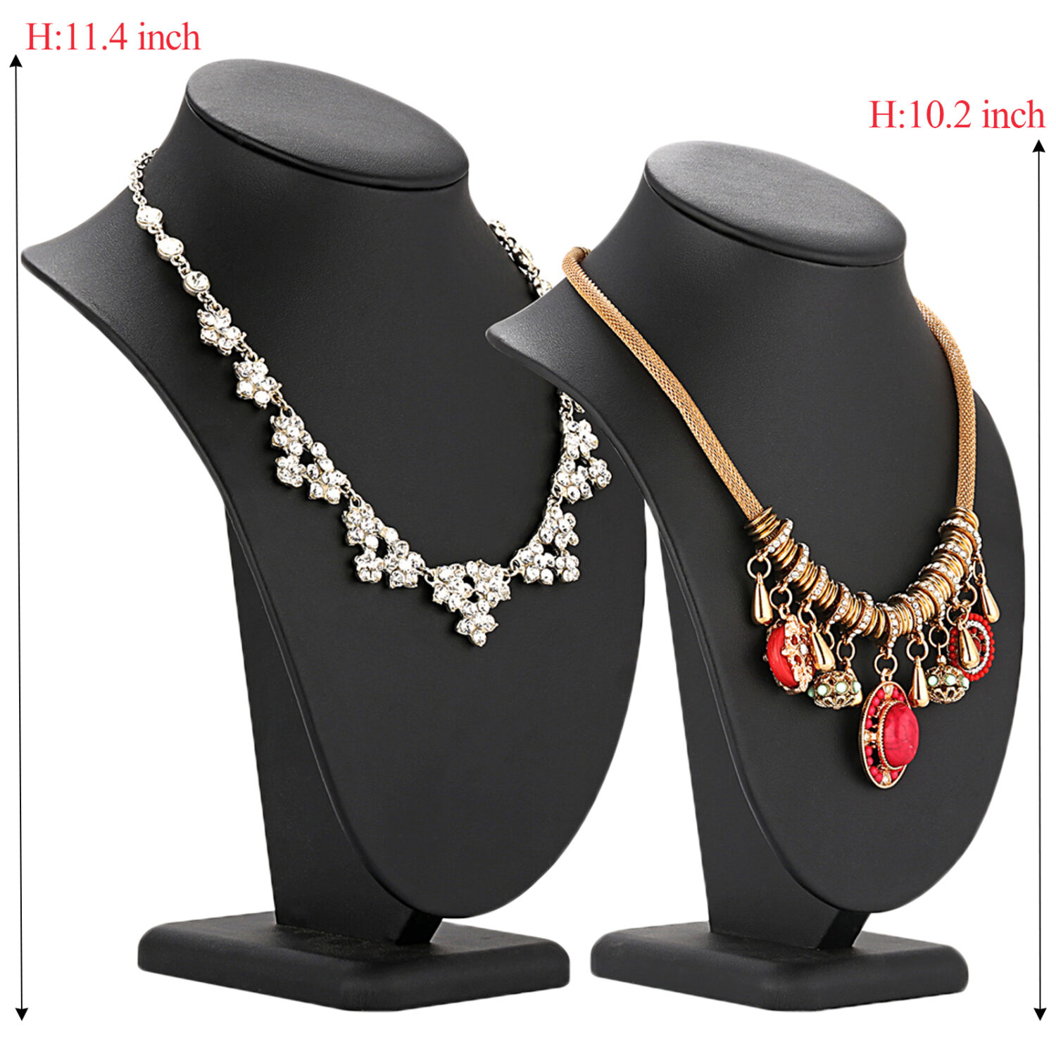 Polmart P29 Modern Necklace Display Bust, Black Leatherette, 11 ½”H - Image 7