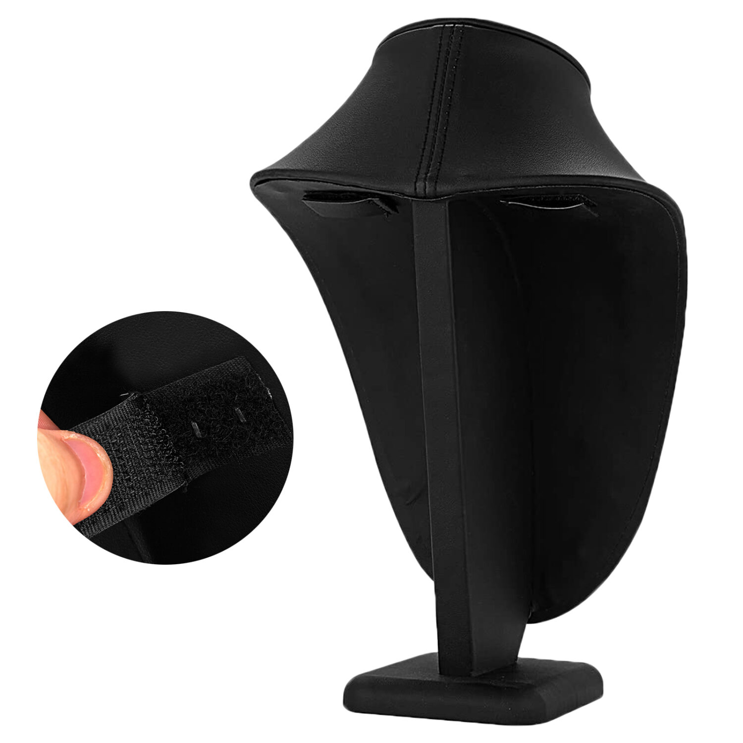 Polmart P29 Modern Necklace Display Bust, Black Leatherette, 11 ½”H - Image 9