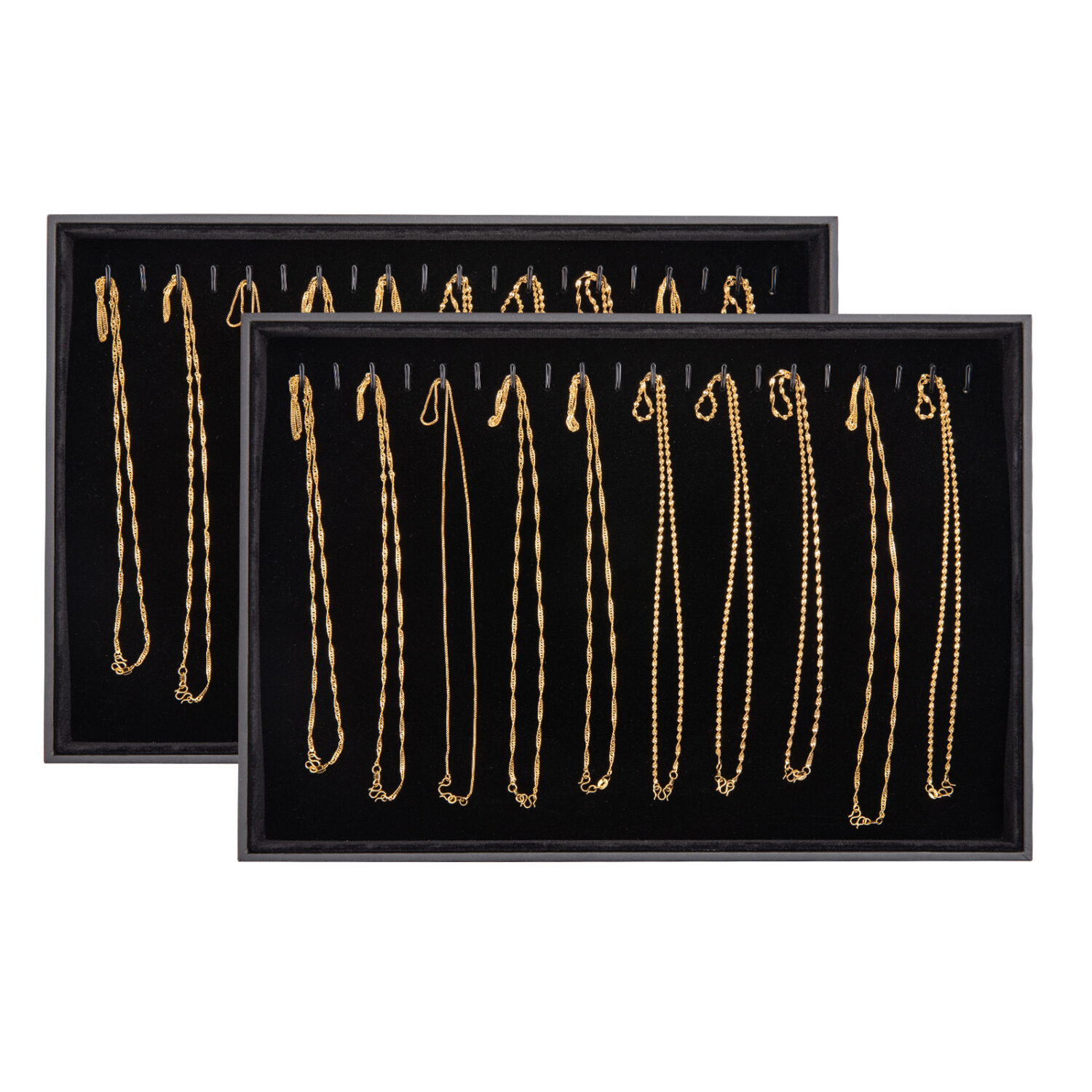 Polmart Stackable Bracelet & Jewelry Organizer/Storage/Display Trays, Black Velvet (2-Pack) - Image 7