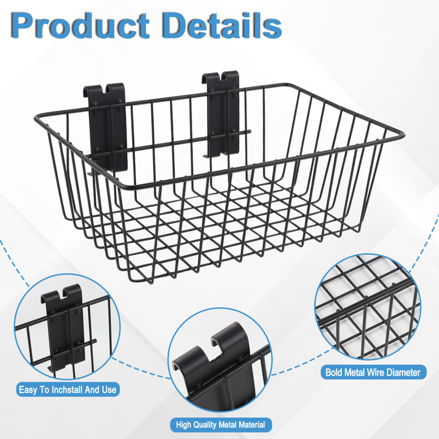 Polmart Heavy Duty Gridwall Basket, 2-Pack - Image 3