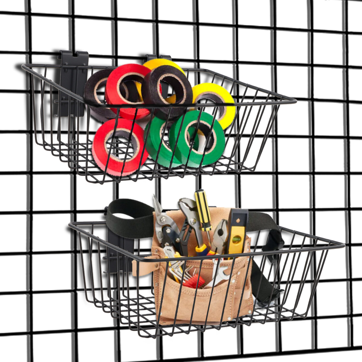 Polmart Heavy Duty Gridwall Basket, 2-Pack - Image 2
