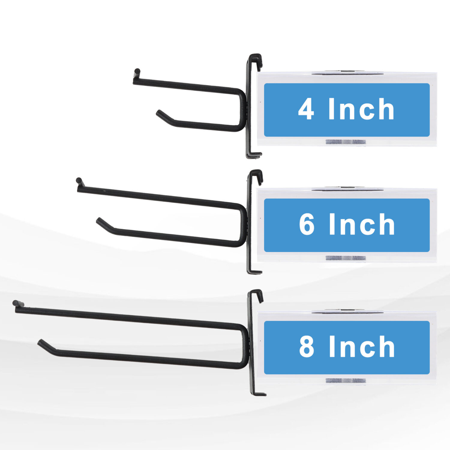 Polmart Heavy Duty Gridwall Panel Double-Bar Hooks, Black - 50 Pack (4-inch) - Image 4