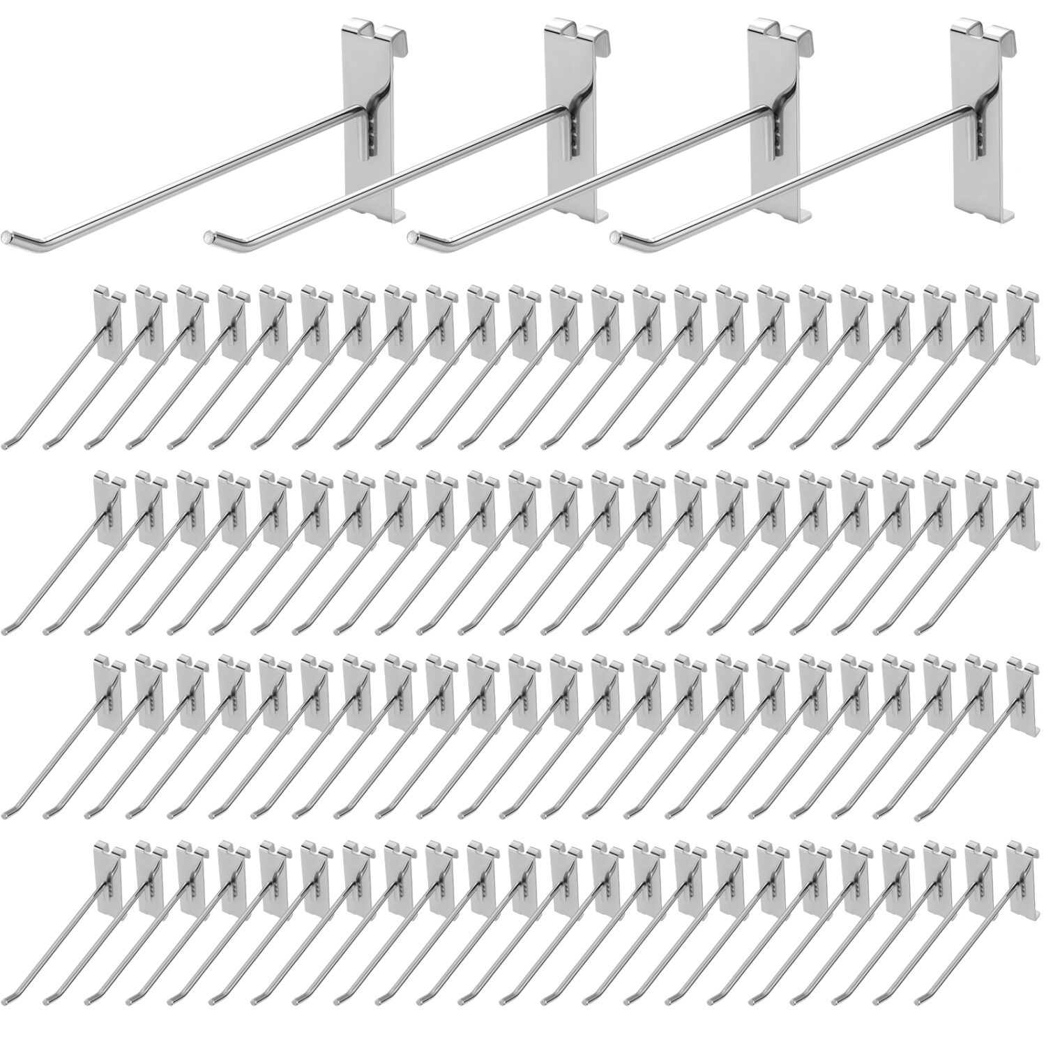 Polmart 8" Heavy Duty Silver Gridwall Panel Hooks - Pack of 96 (8-inch) - Image 5